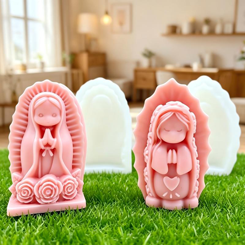 Model Kit Cement - Prayer Girl Angel Silicone Candle Mold,