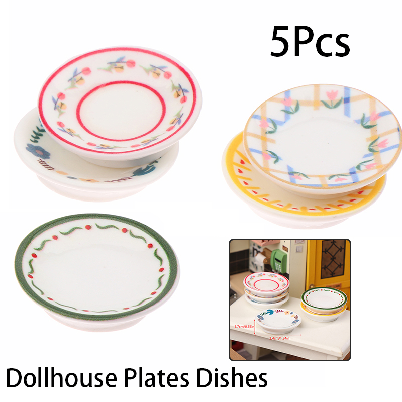 5Pcs 1/12 Dollhouse Mini Plate - Model Kitchen Set review and price