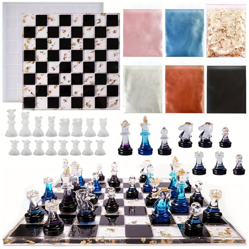 23pcs Chess Set with Silicone  - Resin Kit Cast review and price